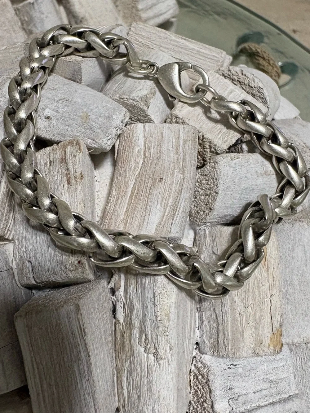 Men's Matte  Silver Cuban Link Bracelet - Everyday Chain